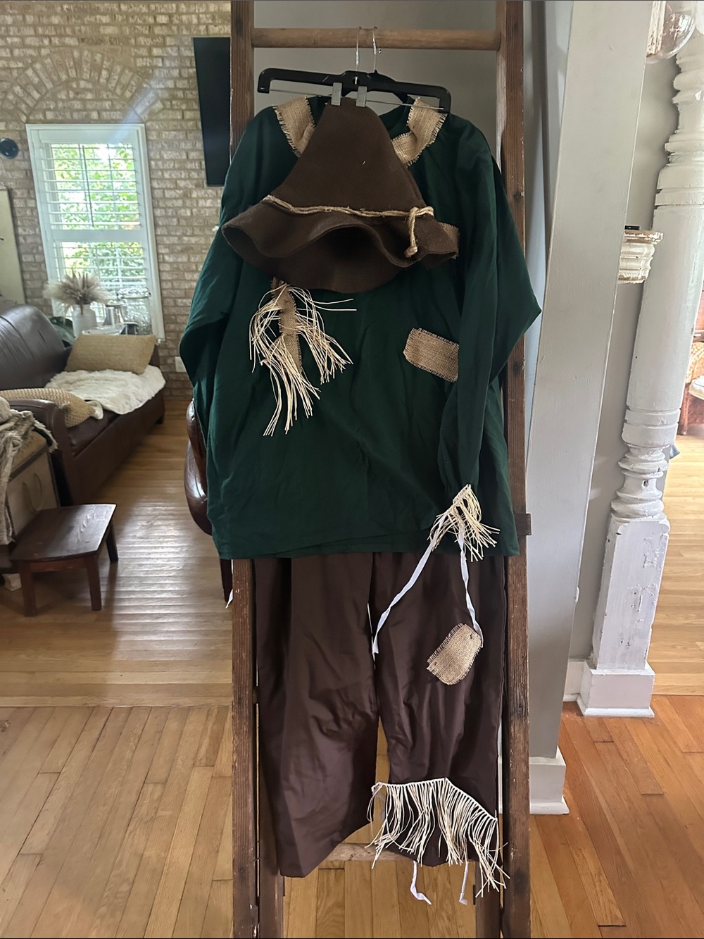 CUSTOM MADE HALLOWEEN COSTUME SCARE CROW ADULT TOP 2 XL PANTS L